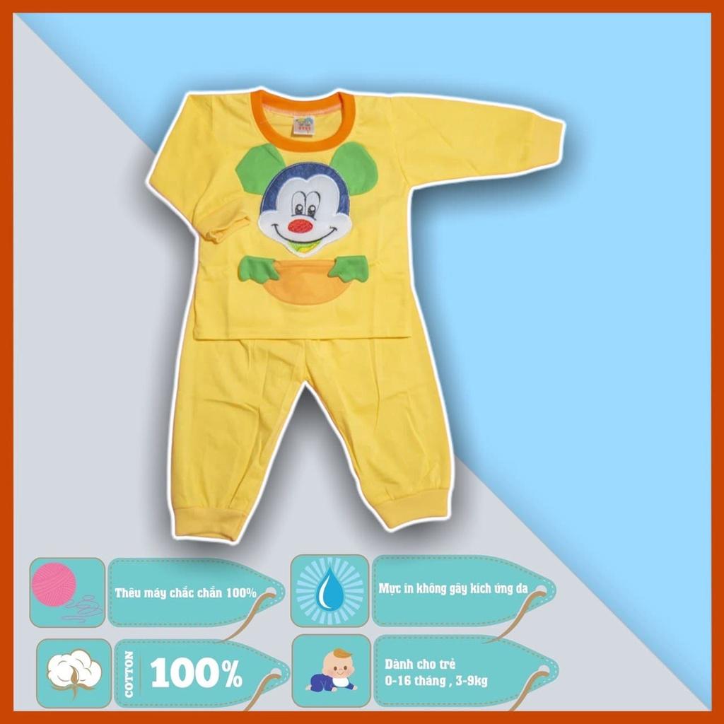 Set áo quần trẻ em sơ sinh HÀNG SẴN thêu chuột mickey - 5 màu - dành cho trẻ 3 - 9kg - cotton 100%