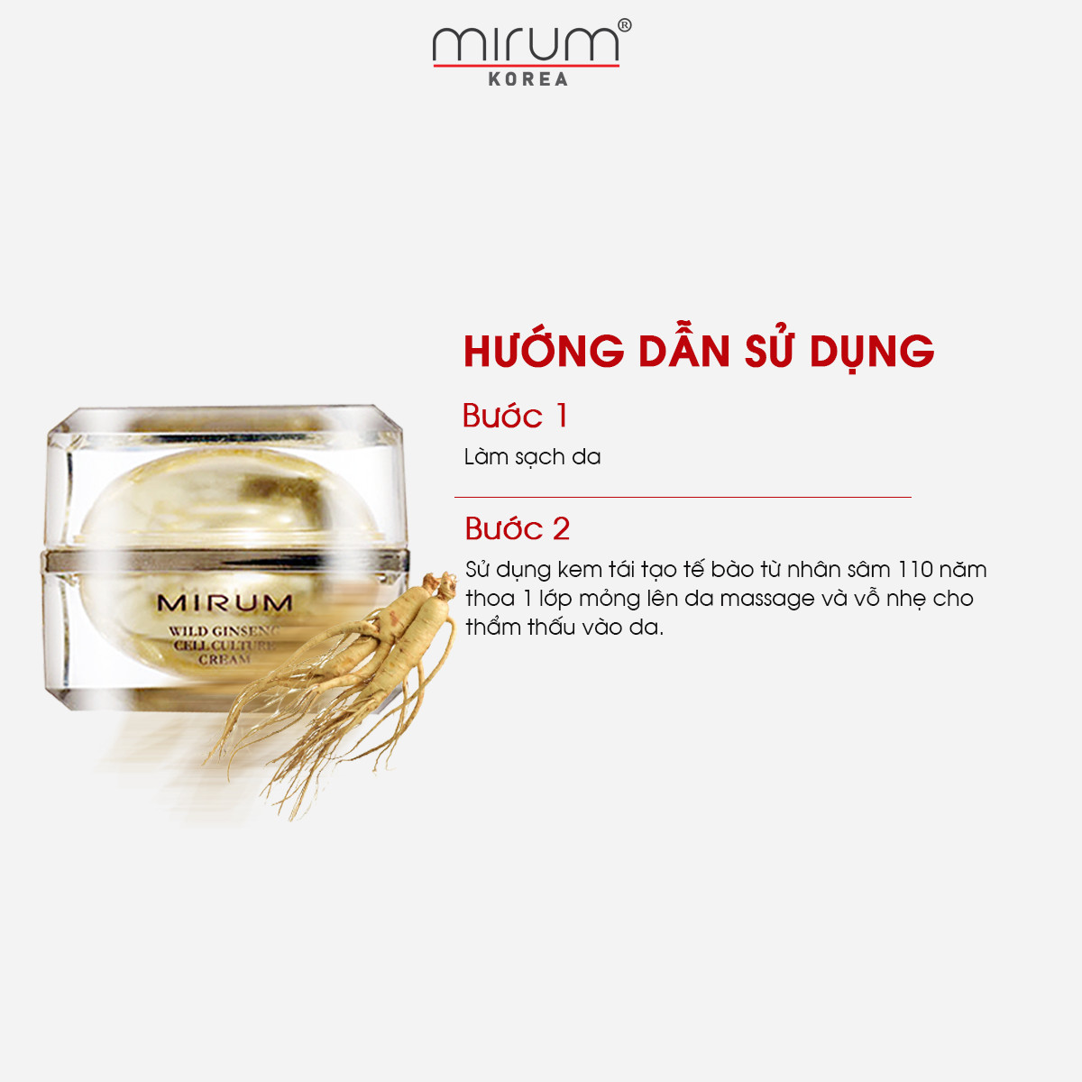 Kem tái tạo da từ nhân sâm hoang dã nuôi cấy 110 năm Mirum 60g