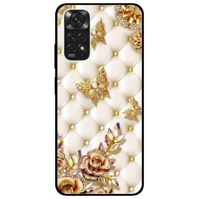 Ốp lưng dành cho Xiaomi Redmi Note 11 4G mẫu Bướm Vàng Nền Da