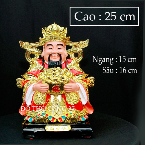 TƯỢNG ÔNG THẦN TIỀN MÀU ĐỎ CAO 25 CM [ COMPOSITE cao cấp ]