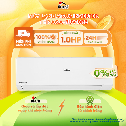 Máy lạnh Aqua Inverter 1.0 HP AQA-RUV10RB - Hàng Chính Hãng -  Mới 100%