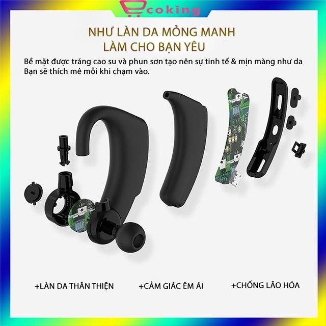 Tai Nghe Không Dây nhét tai Bluetooth V9 ECOKING{TẶNG KÈM TAI NGHE DÂY} âm thanh vòm HIFI có micro trò chuyện nút điều