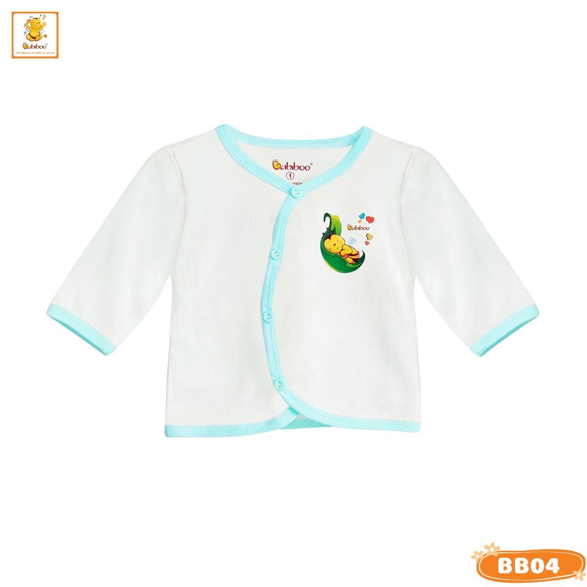 Áo sơ sinh cho bé BABIBOO vải cotton co dãn 2 chiều, mềm mịn, thâm hút mồ hôi BB04
