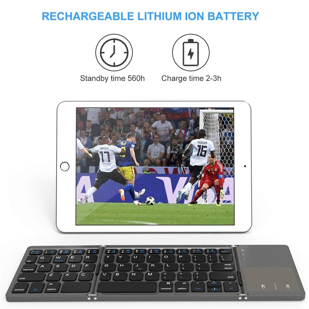 YelWong Mini Gấp Gọn Bàn Phím Di Động Bàn Di Chuột Bluetooth 3.0 Không Dây Bàn Phím Cho Windows Android Ios Máy Tính Bảng iPad iPhone Xiaomi