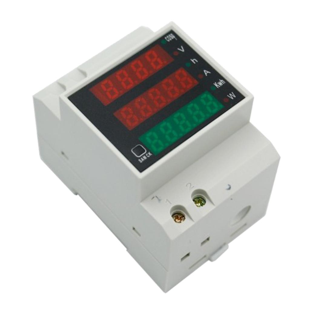 AC Display Meter, 100A Voltage Current Power Monitor Ammeter Voltmeter Multimeter Tester LCD Volt Amp Watt Detector Reader Panel