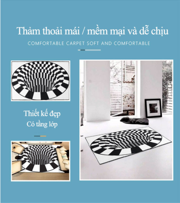 Thảm lót sàn nhà cửa3D illusion sống động