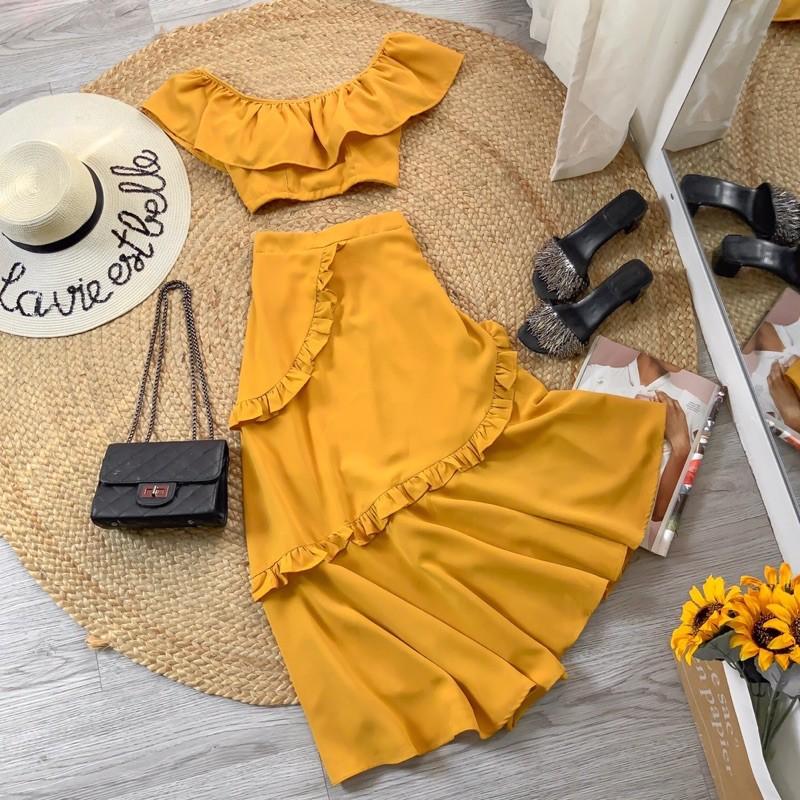 S57 SÉT ÁO CROPTOP + VÁY