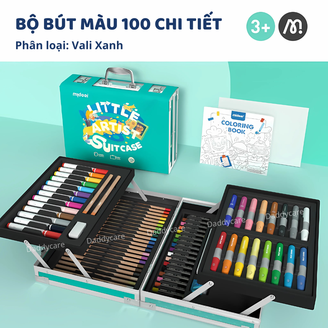 Bộ Bút màu hữu cơ Cho Bé Màu sáp Mideer Artist Suitcase