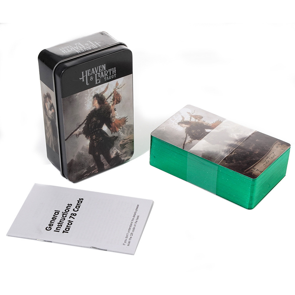 [Mạ Cạnh] Bộ Bài Tarot Heaven &amp; Earth Hộp Thiếc Mạ Cạnh 78 Lá Đá Thanh Tẩy