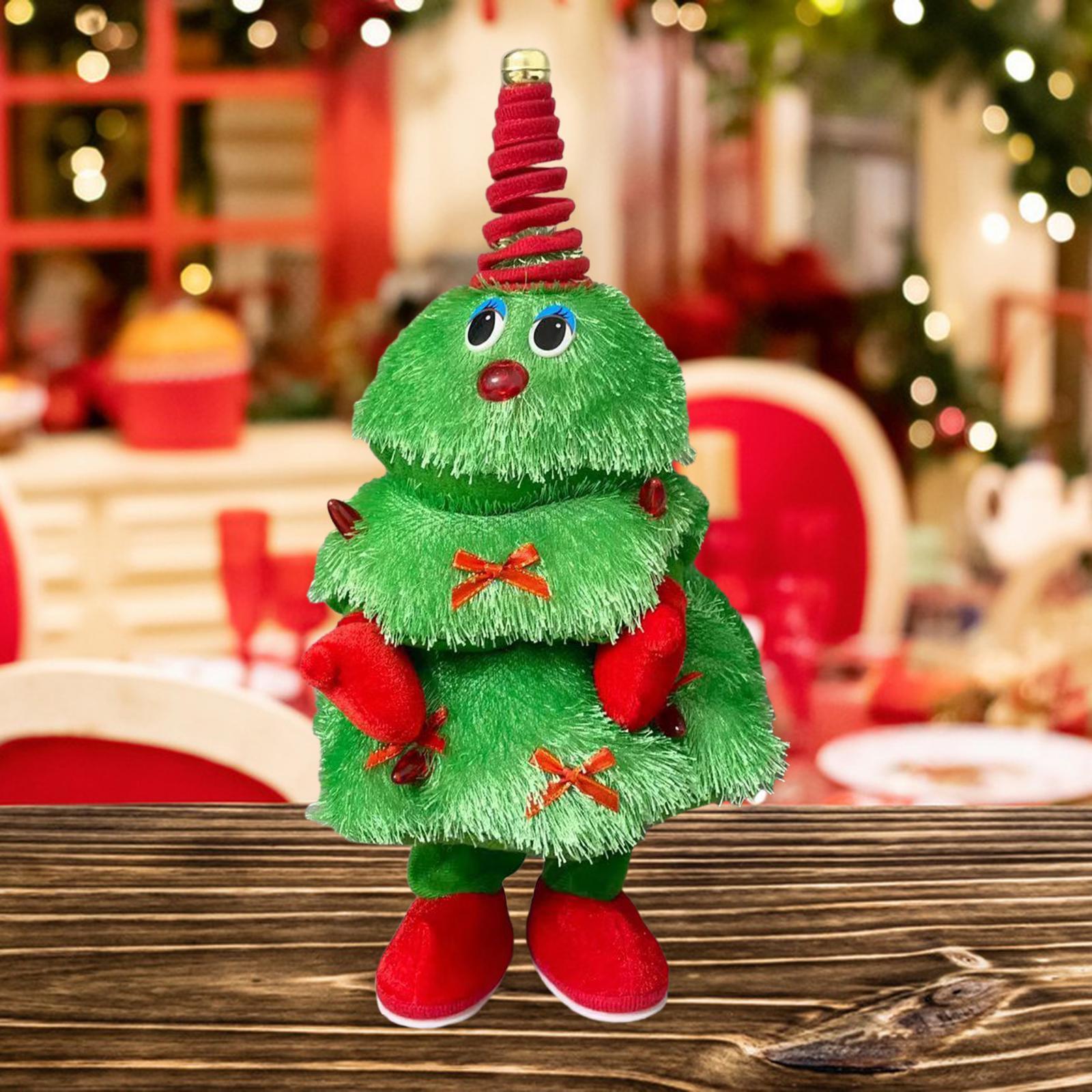 Christmas Tree Doll Singing Dancing Christmas Tree Plush Toy Dancing Musical Xmas Tree Figurine Gift Plush Toy for Ornament