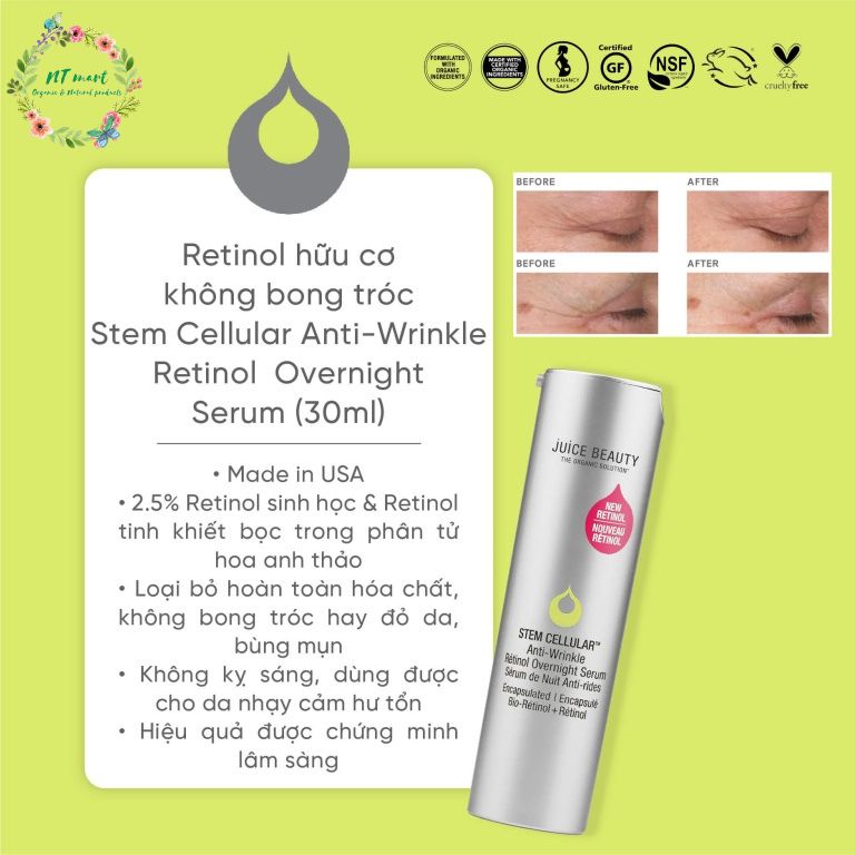 JUICE BEAUTY - Tinh Chất Tái Tạo Chống Lão Hóa Juice Beauty Stem Cellular Anti-Wrinkle Booster Serum 30ml