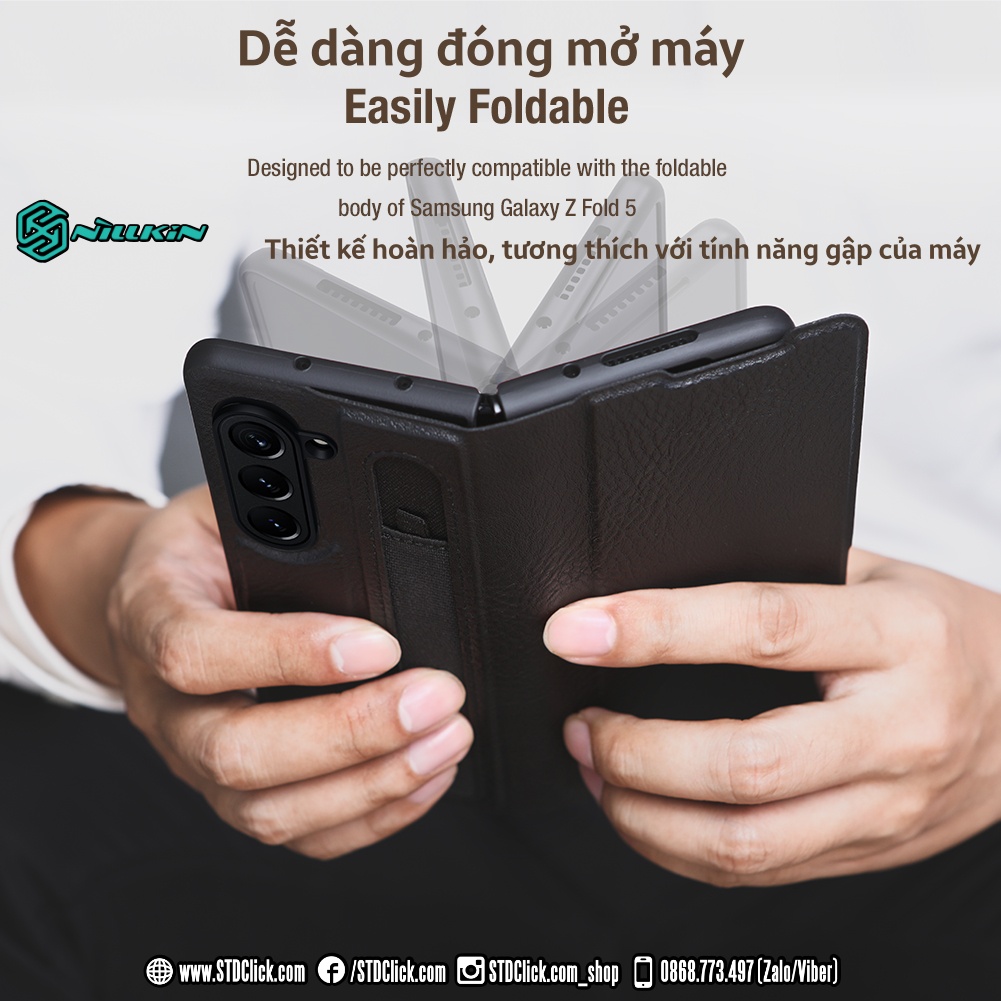 ỐP LƯNG DÀNH CHO ĐIỆN THOẠI SAMSUNG GALAXY Z FOLD 5 5G - Z FOLD 4 5G NILLKIN AOGE CÓ KHE GIỮ BÚT