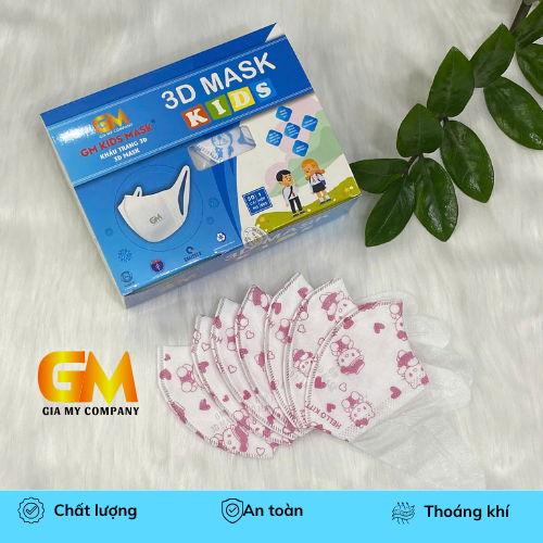 Combo 250 chiếc - 5 Hộp Khẩu Trang 3D Trẻ Em- Giá Gốc Tại Xưởng Gia Mỹ