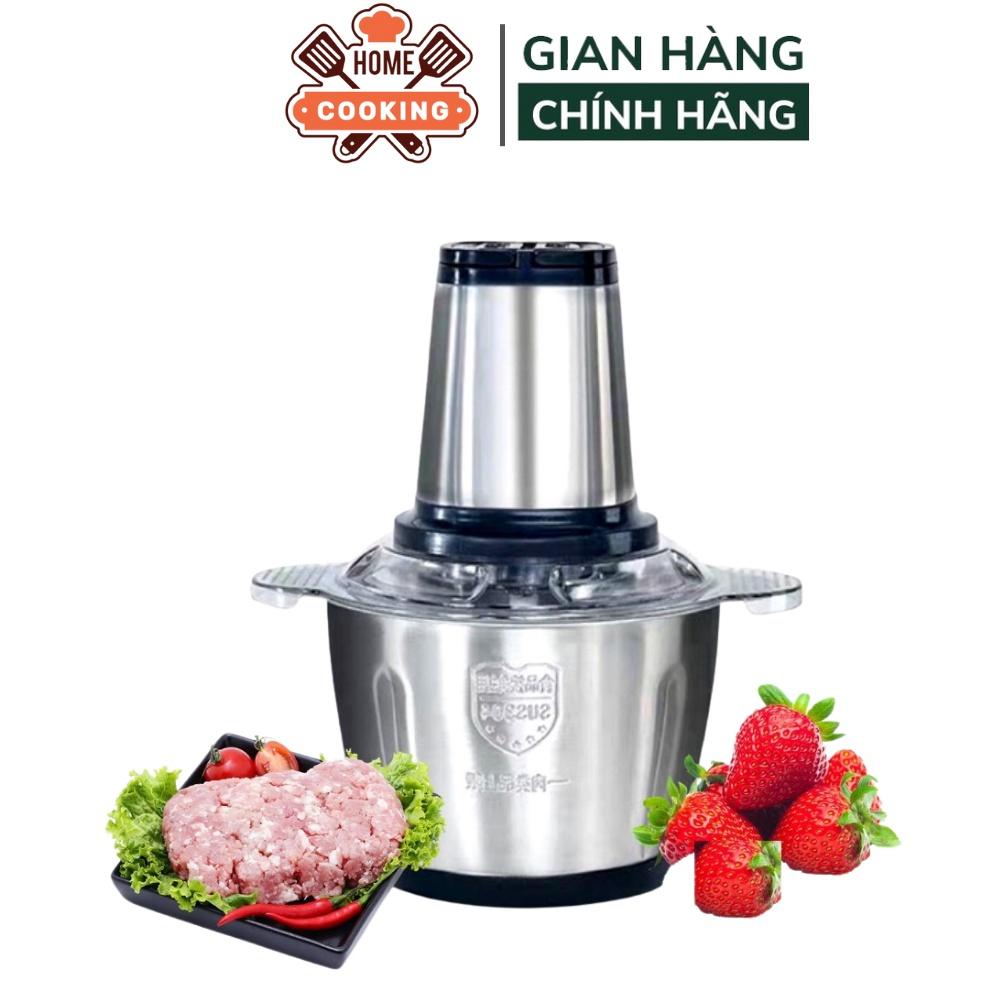 Máy xay thịt, cối xay thực phẩm nhà bếp 2L, chất liệu inox 304 chuẩn, 4 lưỡi dao siêu bén, tiện dụng, bảo hành 12 tháng