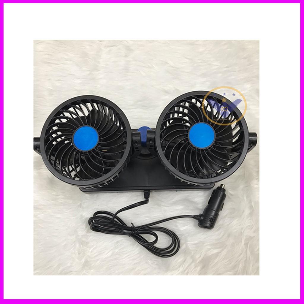 Quạt Đôi Mini Tiện Ích 360 Độ Để Trong Ô Tô, Để Bàn Làm Việc