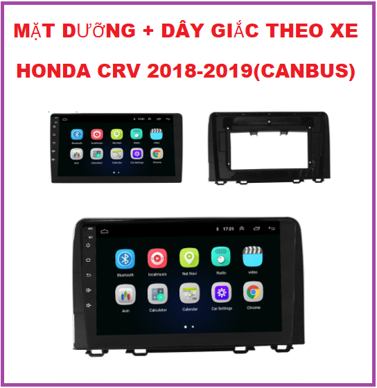 MẶT DƯỠNG+ DÂY GIẮC+C.BUS theo xe H.DA CRV đời 2018-2019.Khung dưỡng lắp màn 9inch xe CRV.