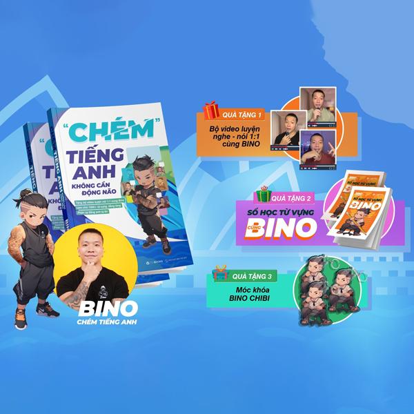 “Chém&quot; Tiếng Anh Không Cần Động Não - Tặng Kèm Bộ Video Luyện Nghe-Nói + Sổ Học Từ Vựng + Móc Khóa Bino Chibi
