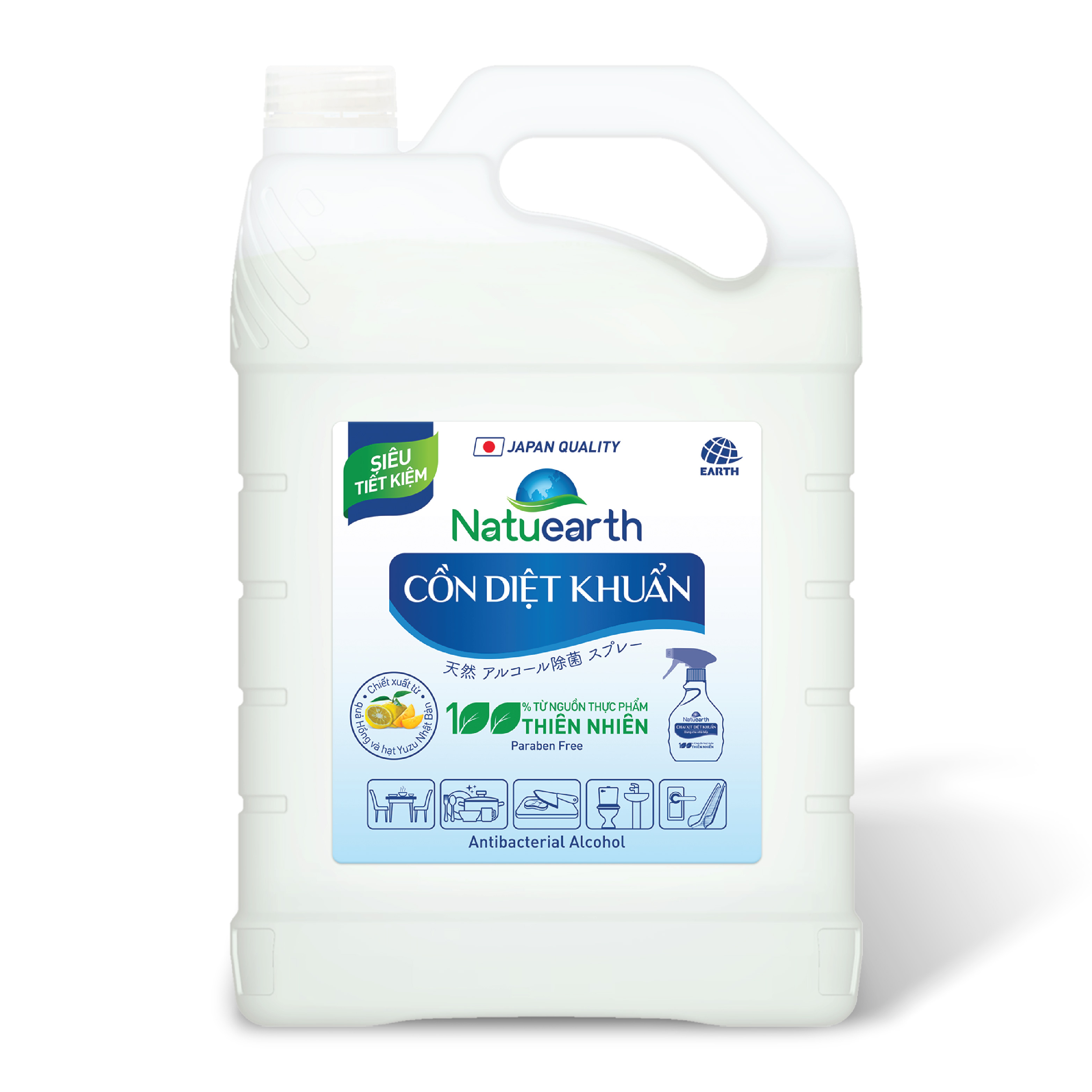 Cồn Diệt Khuẩn Natuearth can 3,8 lít