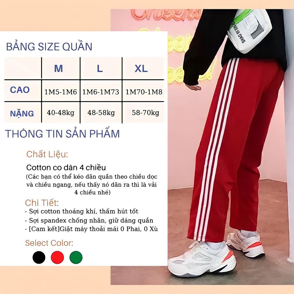 Quần suông ống rộng nam nữ 3 sọc vải thun cotton 4 chiều quần thể thao basic pant ulzzang unisex FFSTORE