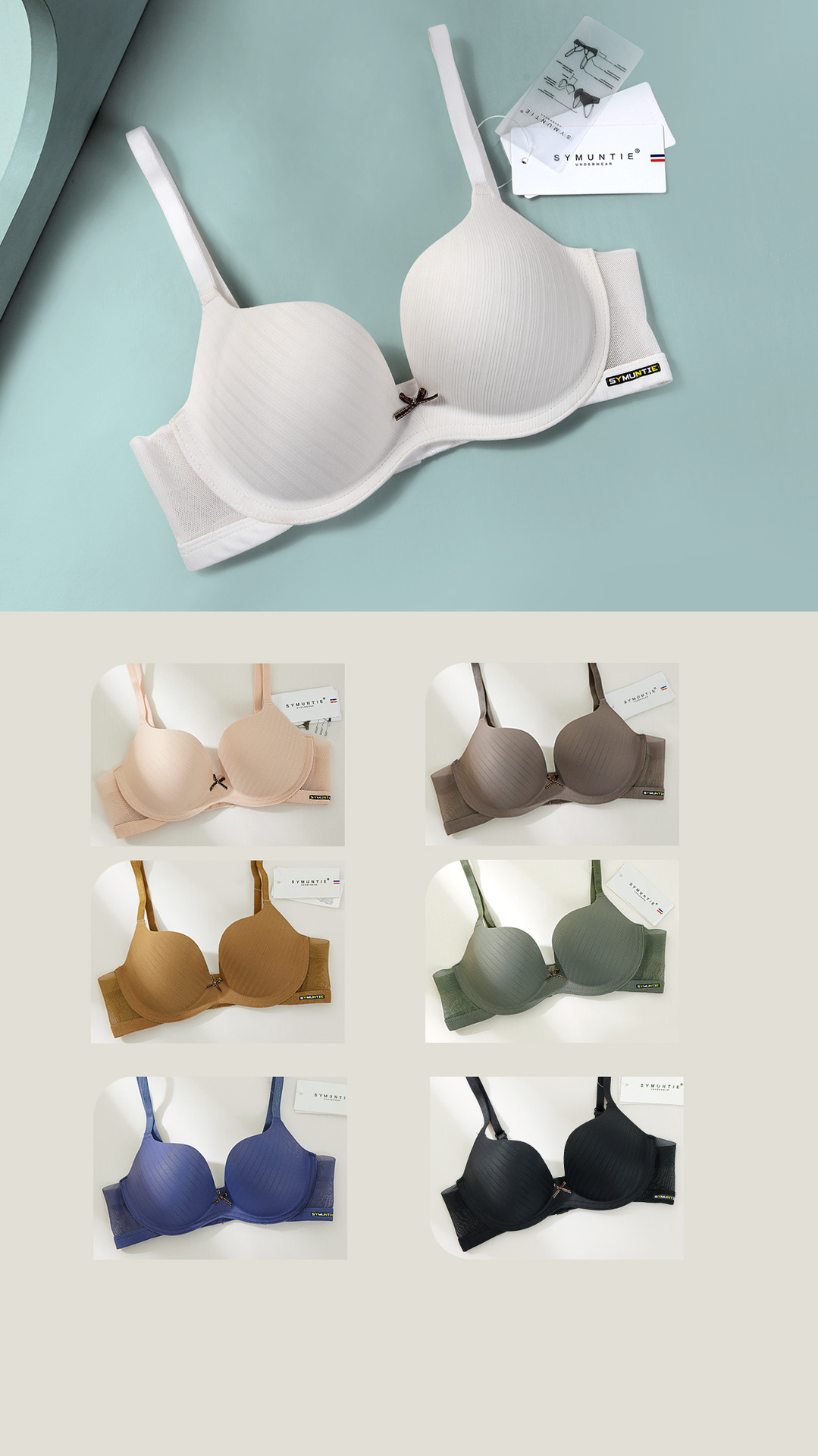 Áo Lót Nữ Su Đúc Không Gọng Kẻ Sọc Nâng Ôm Trọn Ngực S26