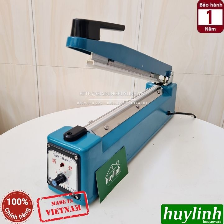 Máy hàn miệng túi, bao bì dập tay Tân Thanh M17-300 - 300mm - Tặng 3 sợi dây hàn - Hàng chính hãng