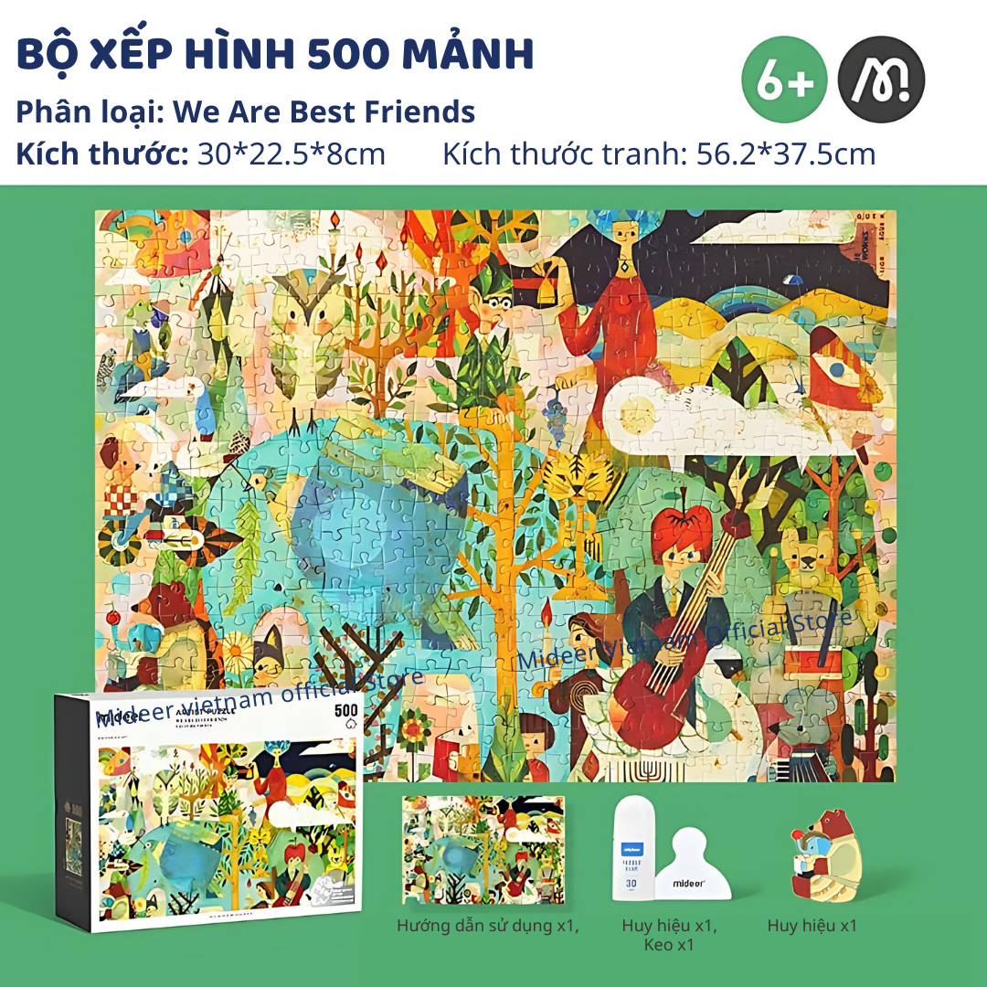 Xếp hình 1000 mảnh, 500 mảnh bộ ghép hình Mideer Artist Puzzle 1000 pcs