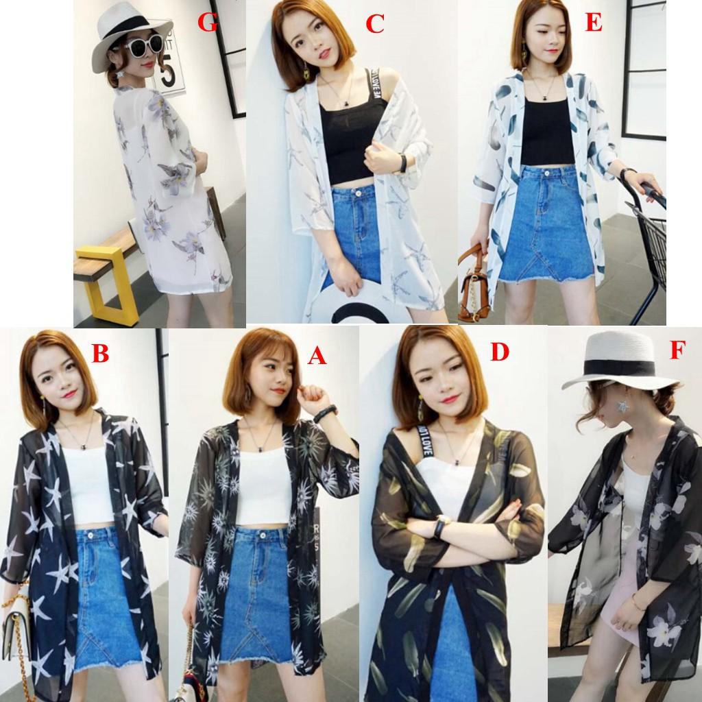 Áo Khoác Kimono Dài Chống Nắng Cho Nữ