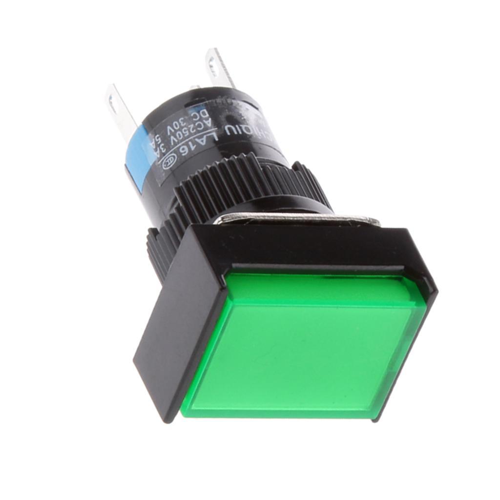 2-6pack DC 24V Push Button Momentary Self Reset Rectangle Switch w/ LED Light