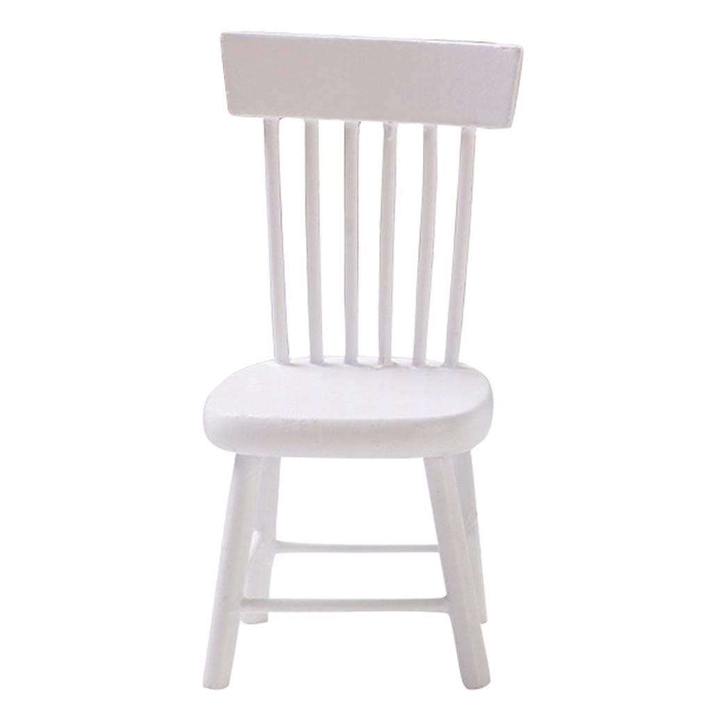 1/12 Scale Dolls House Miniature Unpainted Dining Chair Furniture Accessory