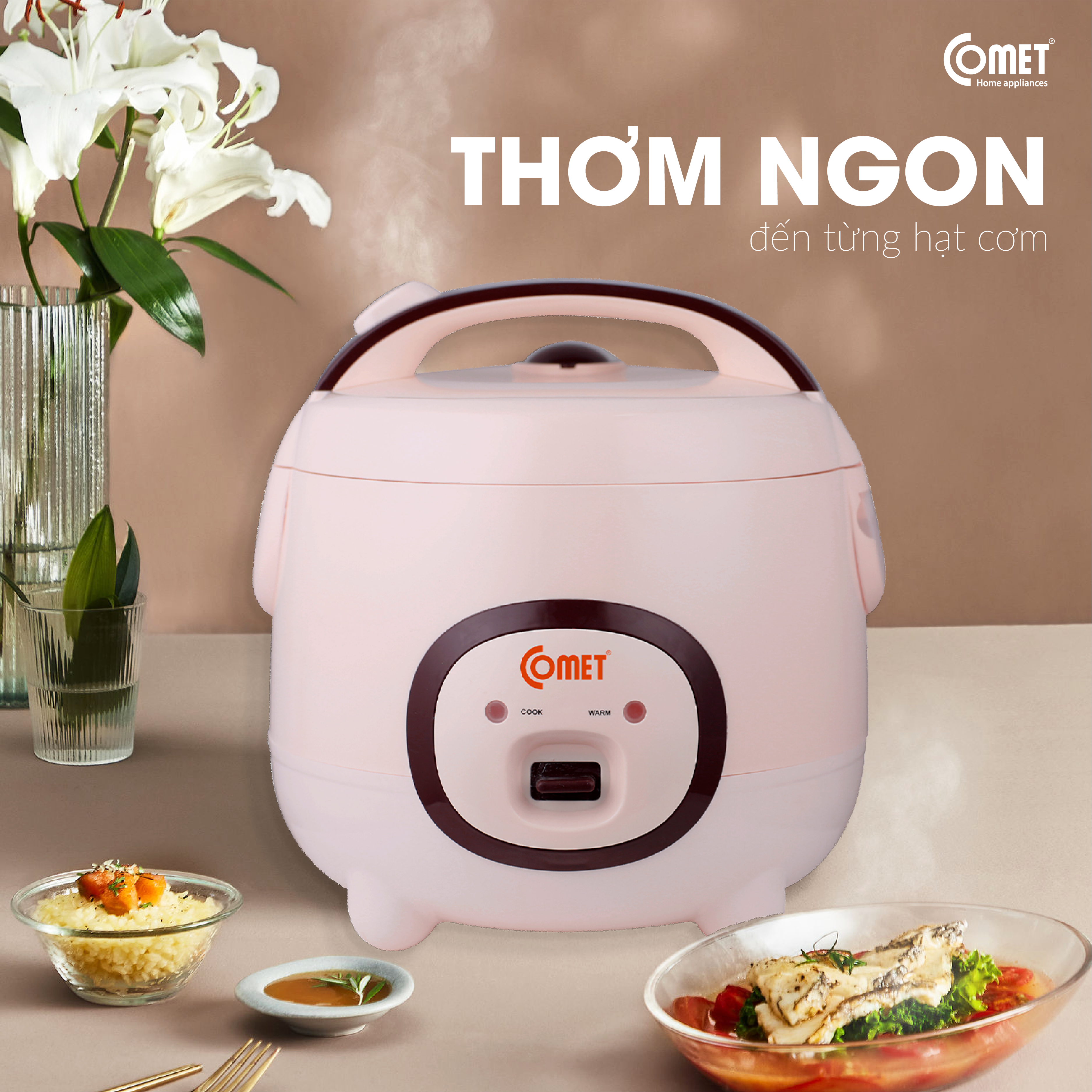 Nồi Cơm Điện Comet CM8007 - 0.8L - Hàng Chính Hãng