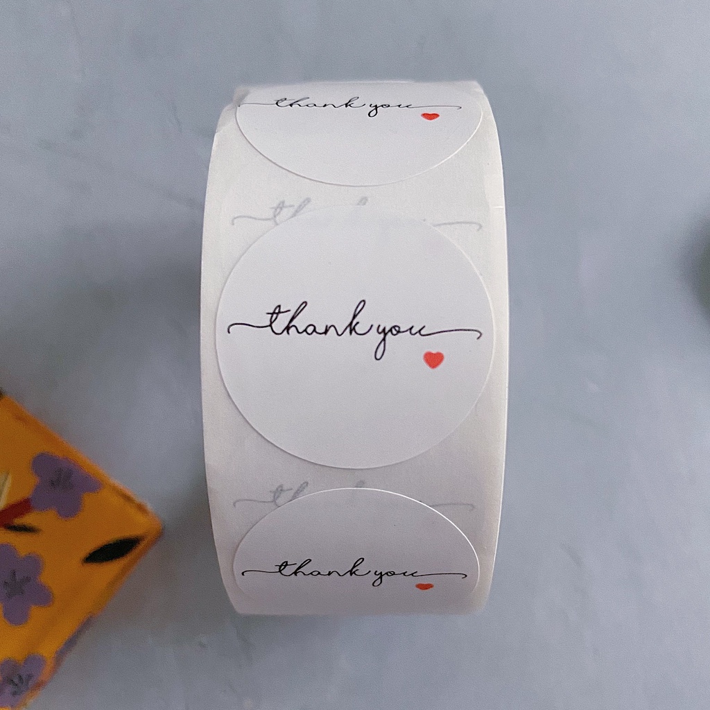 5 Tem Thank you nhỏ đường kính 2.5 cm hoạ tiết ngẫu nhiên