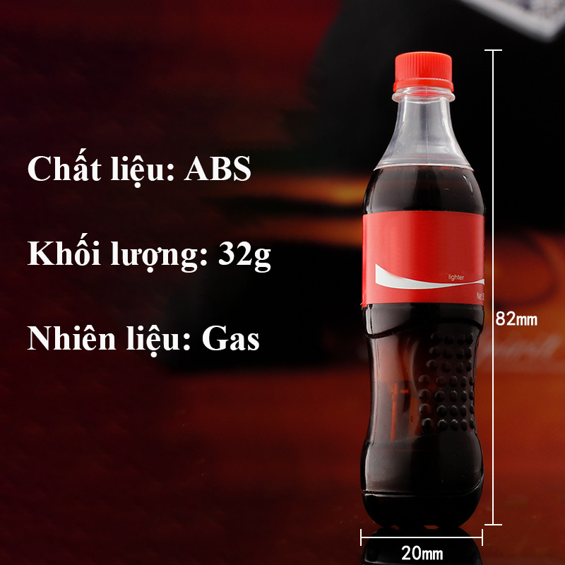 Hột quẹt bật lửa hình chai nước ngọt cocacola mini - xài gas