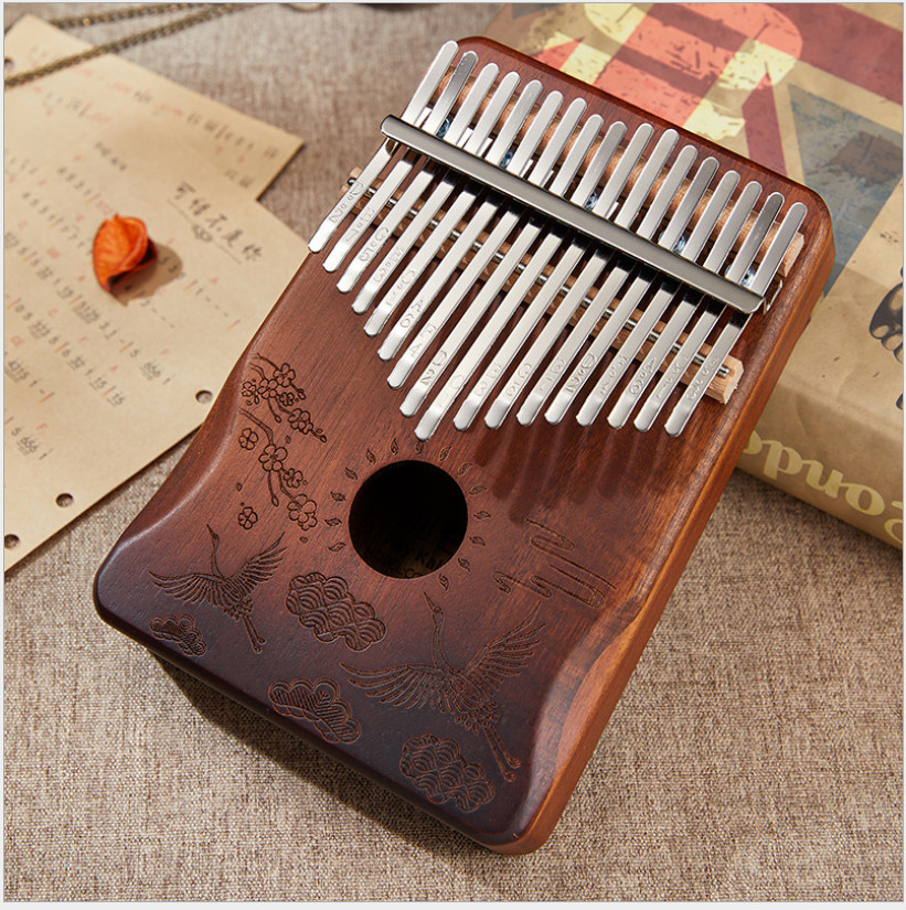 Đàn Kalimba 17 Phím gỗ mahogany CEGAM17-Chim hạc ( Tặng Túi kaki bảo vệ, Búa chỉnh âm, Sticker dán note, Khăn lau, stick màu)