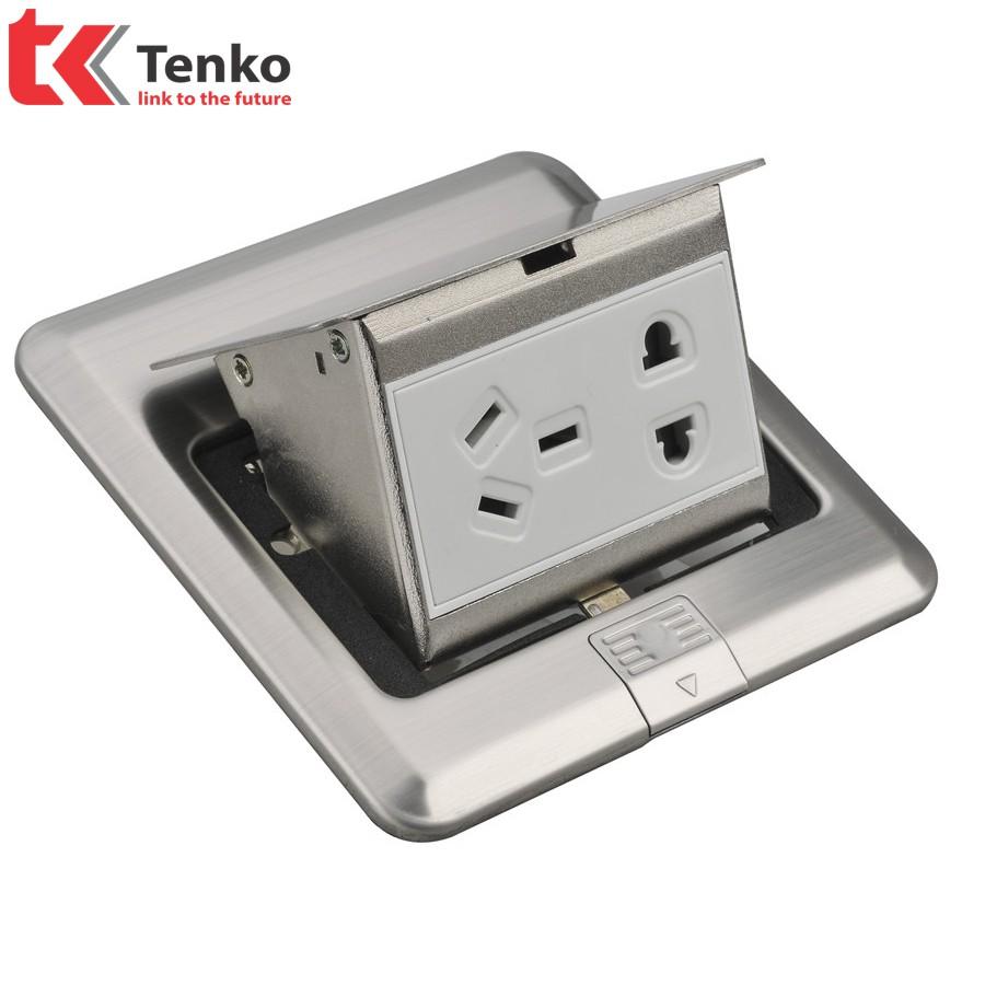Ổ Cắm Điện Âm Sàn Đa Năng Popup Màu Bạc Cao Cấp Tenko TK-J02-17