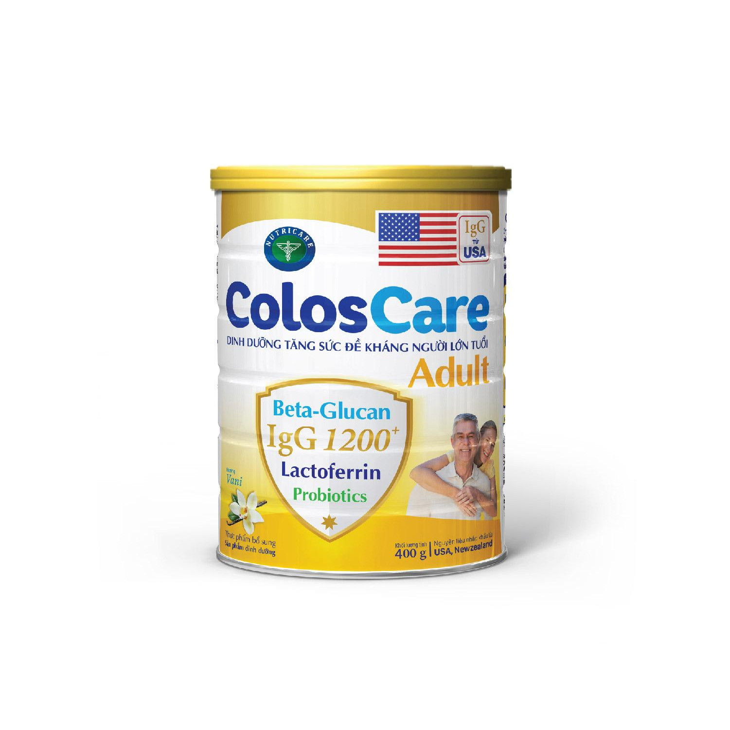 Sữa ColosCare Adult - dinh dưỡng tăng sức đề kháng người lớn tuổi (400g)