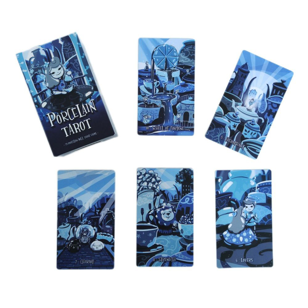 Bộ Bài Porcelain Tarot 78 lá 7x12 cm tặng đá thanh tẩy