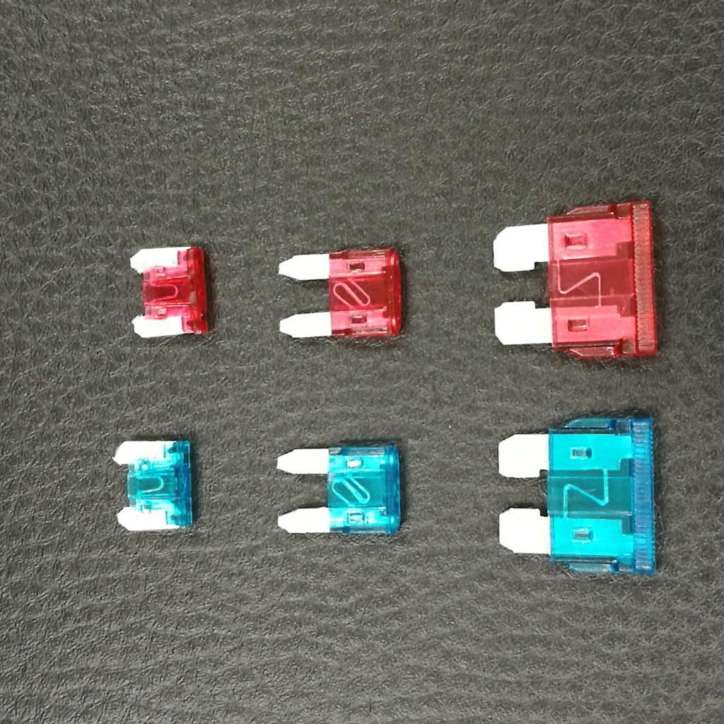 4x6 Set PCB Mount Mini Small Medium Universal Car Fuse Holder + Blade Fuses