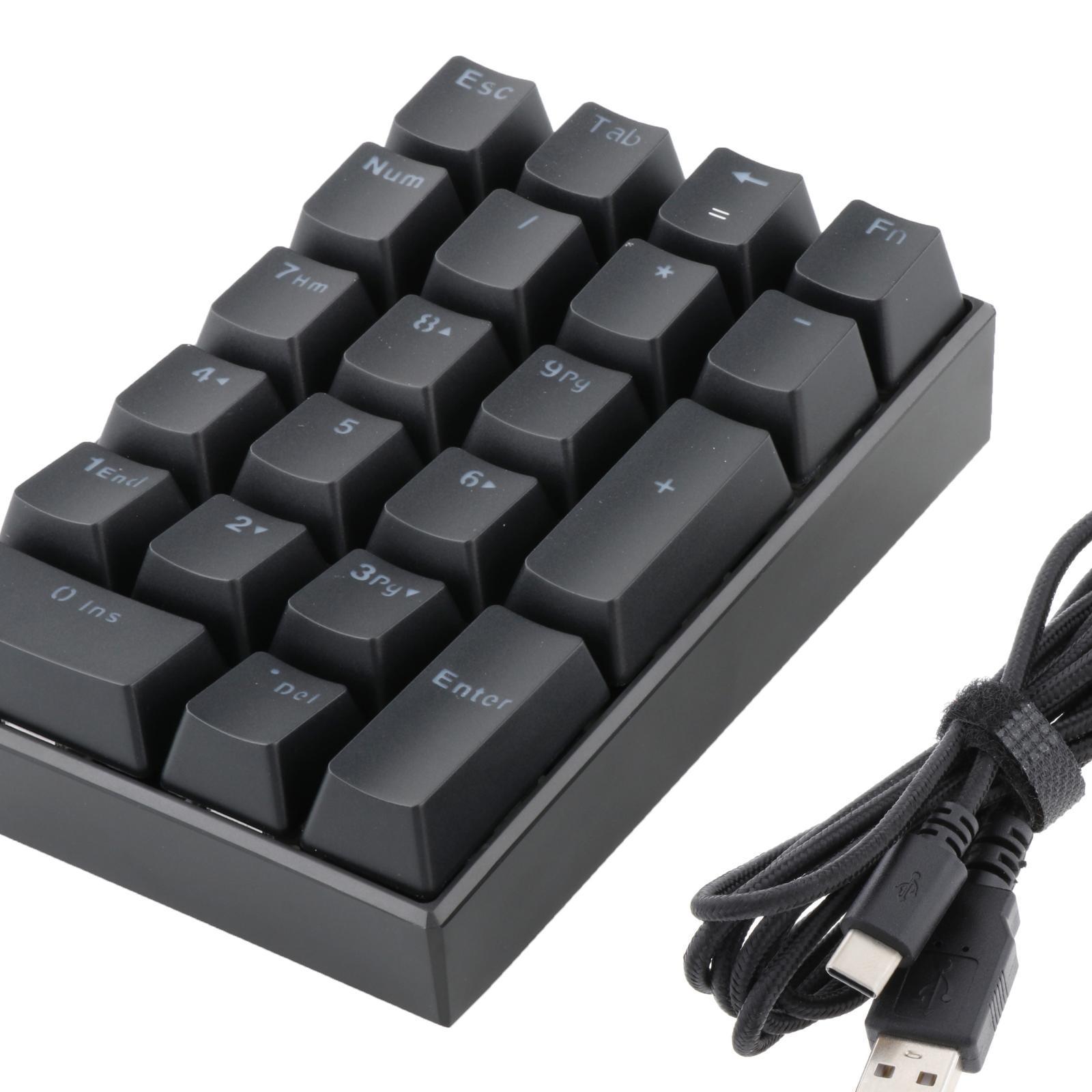 K23 Mini LED Backlit Numeric Keypad USB- Home Use 21-Key Blue