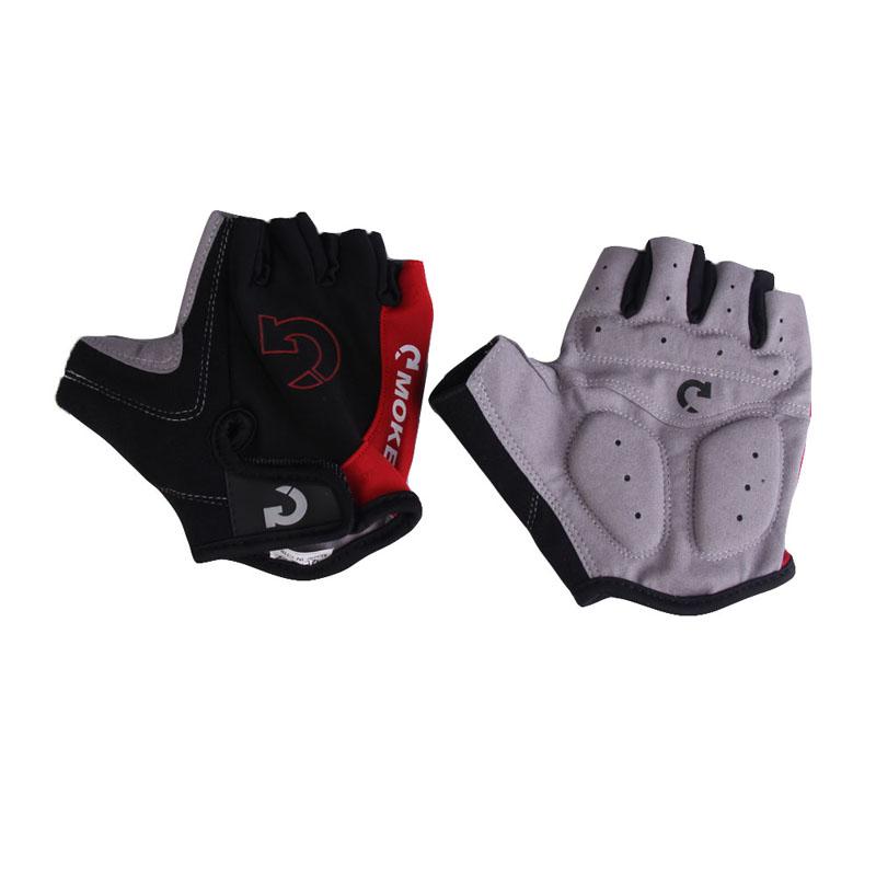 Half Fing Fing Cycling Găng tay chống trượt gel pad xe máy MTB Găng tay xe đạp nam Color: Red Size: XL