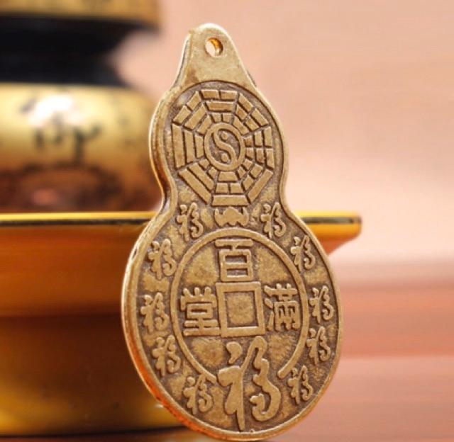 Đồng Xu Hồ Lô Bát Quái Phong Thủy- Móc Đeo Chìa Khóa Hồ Lô- Yinyang Shop