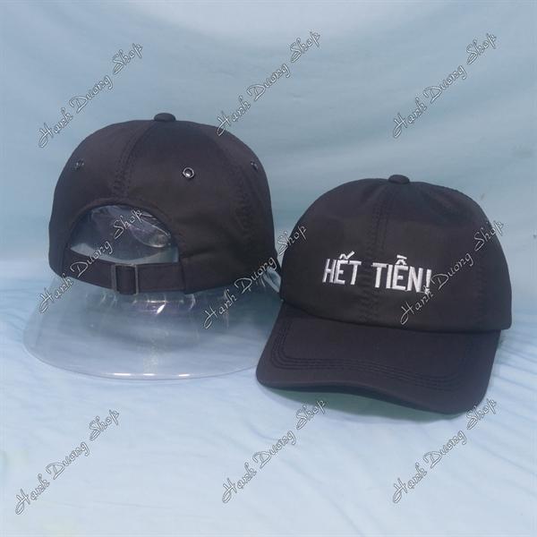 Nón kết thêu chữ Hết Tiền có khóa tăng giảm size phía sau - Đen