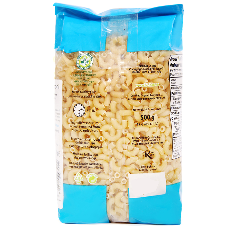 Nui Macaroni Hữu Cơ BioItalia (500g)