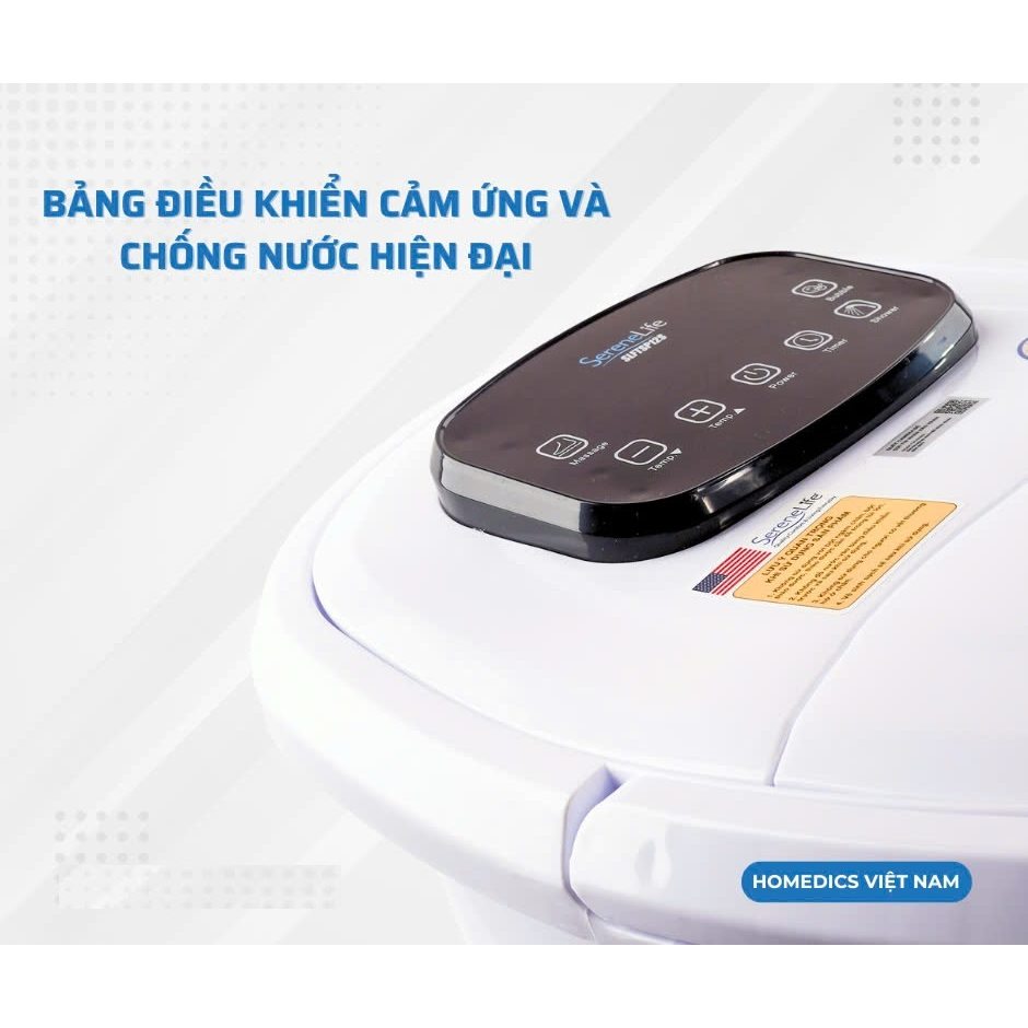 Bồn ngâm chân massage cao cấp USA 6 con lăn tự động, vòi phun massage, Serenelife SLIFTSP12 nhập khẩu