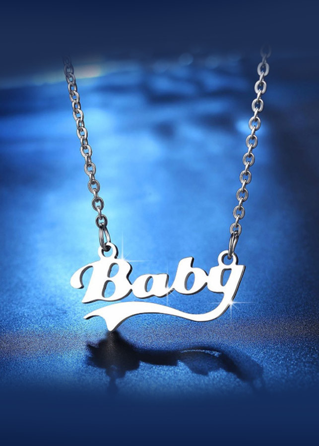 Dây chuyền chữ Baby BHDC159 inox không đen