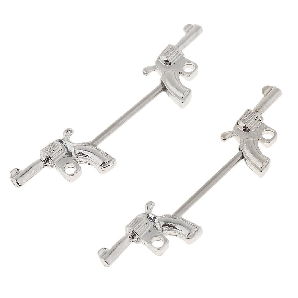 2Pcs 316L Stainless Steel Shape Bar Body Jewelry Piercing