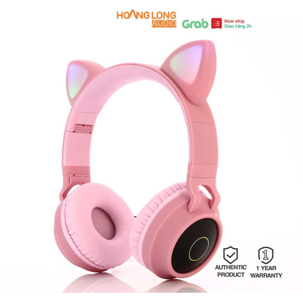 Headphone Tai Mèo Dễ Thương Có Mic, pin 400mAh nghe gọi rõ