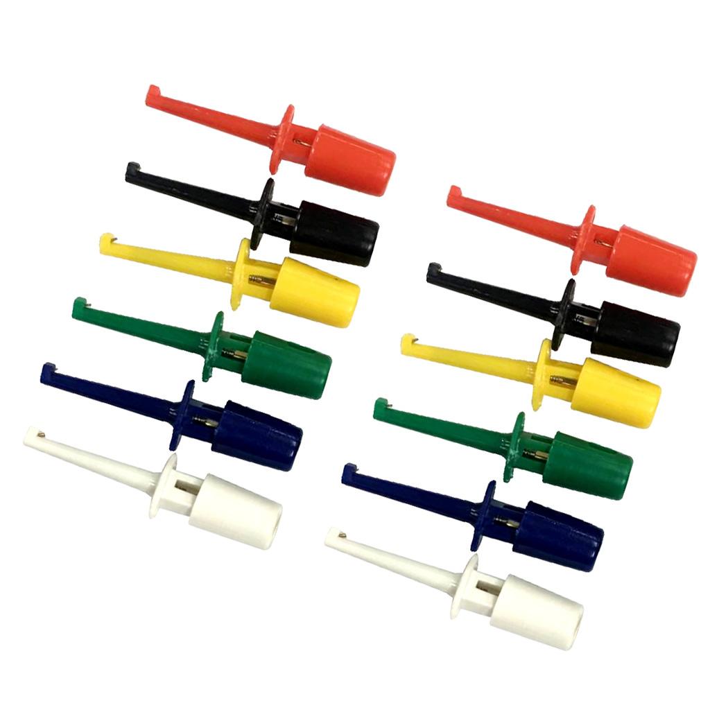 12P 6 màu Thử Móc Kẹp SMD SMART TECH Grabbers Thử Nghiệm Tàu Thăm Dò cho Ống Người Thử Nghiệm