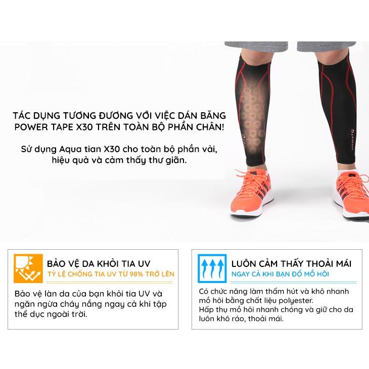 Tất Bọc Ống Chân Phiten sport sleeve for leg X30 (1 cặp) SL536004/SL536104/SL536304 - Đen