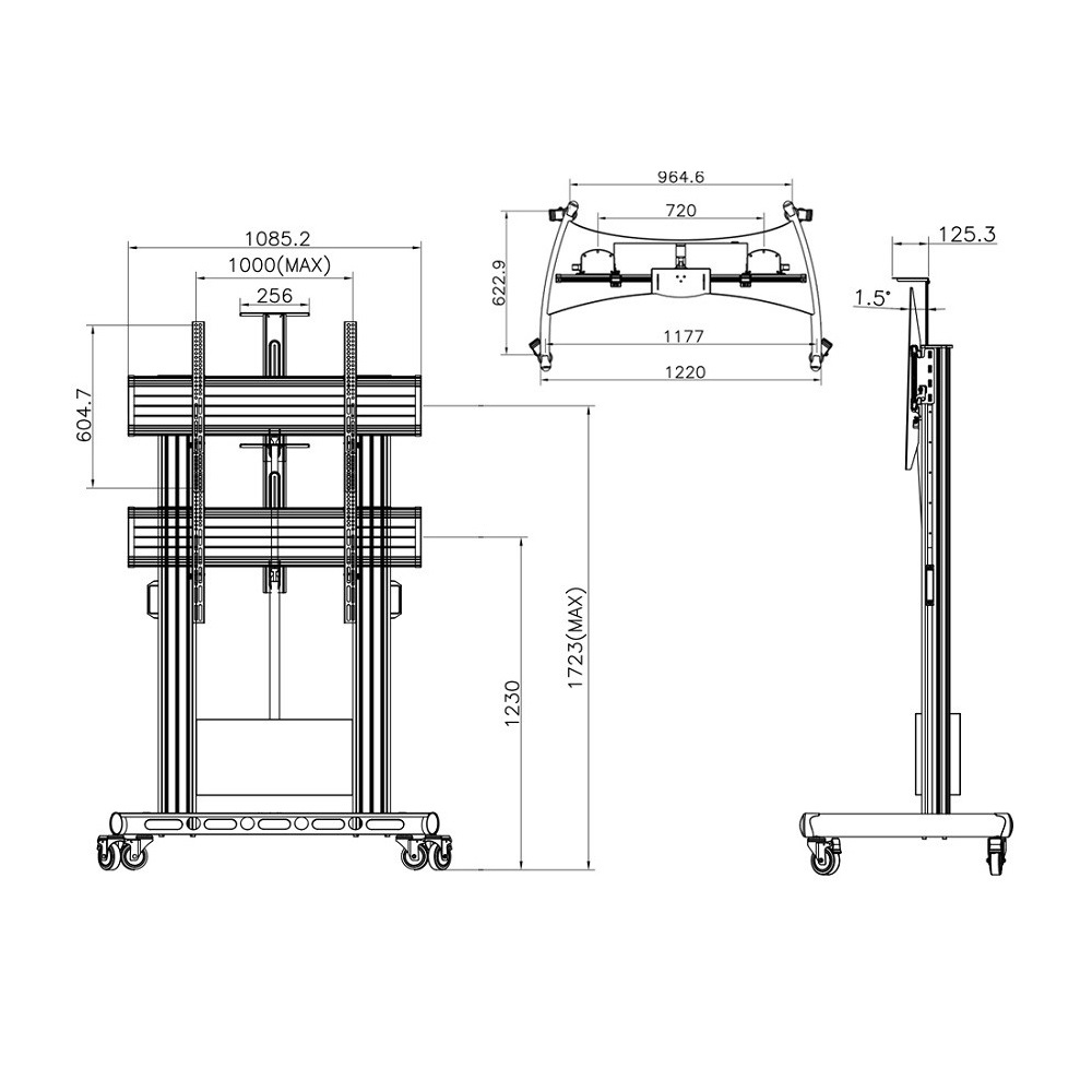 Giá treo tivi di động Remote TW100 (75 inch - 110 inch) - Hàng chính hãng