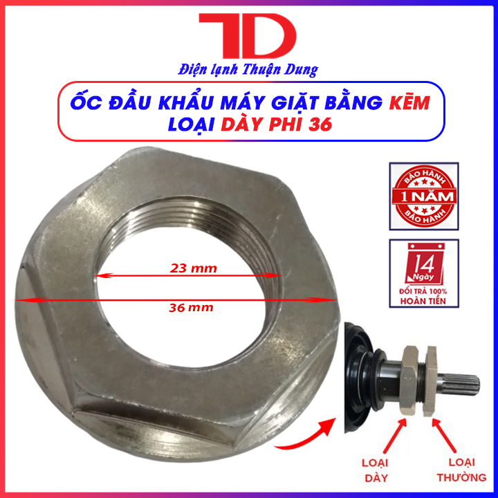 COMBO 5 Ốc đầu khẩu Máy Giặt bằng kẽm, Ốc hãm lồng giặt